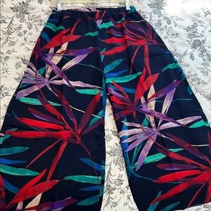 Three Eighty Two Tropical Print Wide-Leg Pants